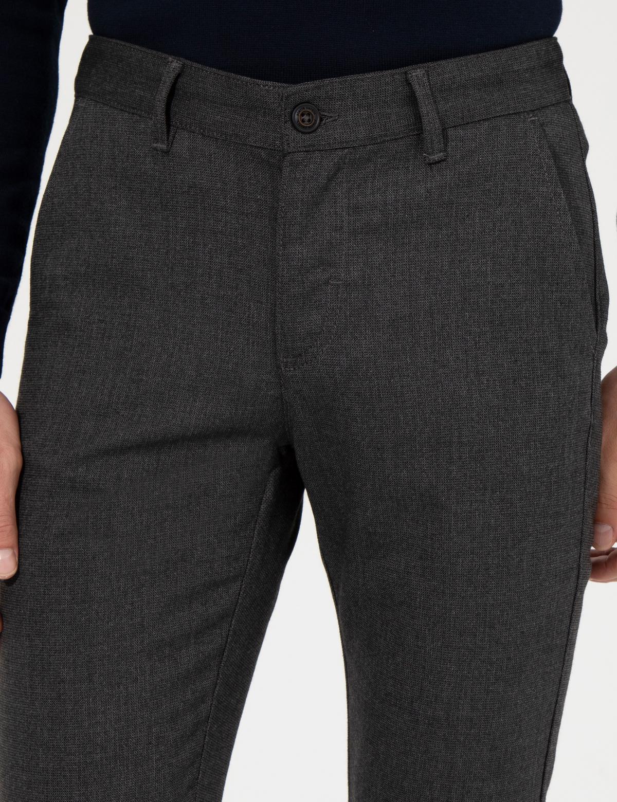 Siyah Slim Fit Kanvas Pantolon - 50263187118