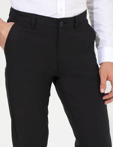 Siyah Slim Fit Kanvas Pantolon
