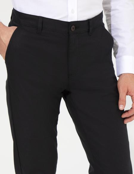 Siyah Slim Fit Kanvas Pantolon - 50263250104