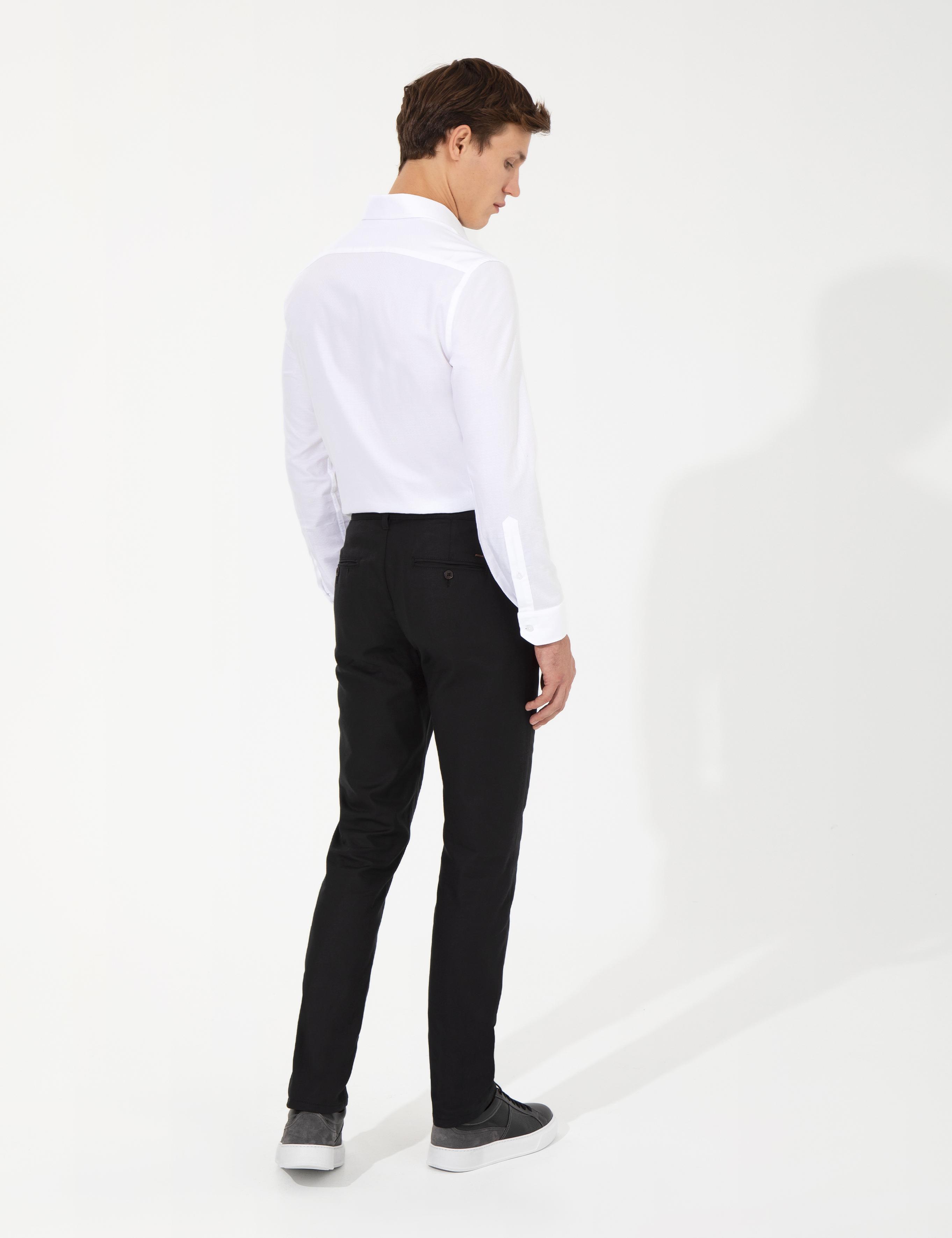 Siyah Slim Fit Kanvas Pantolon