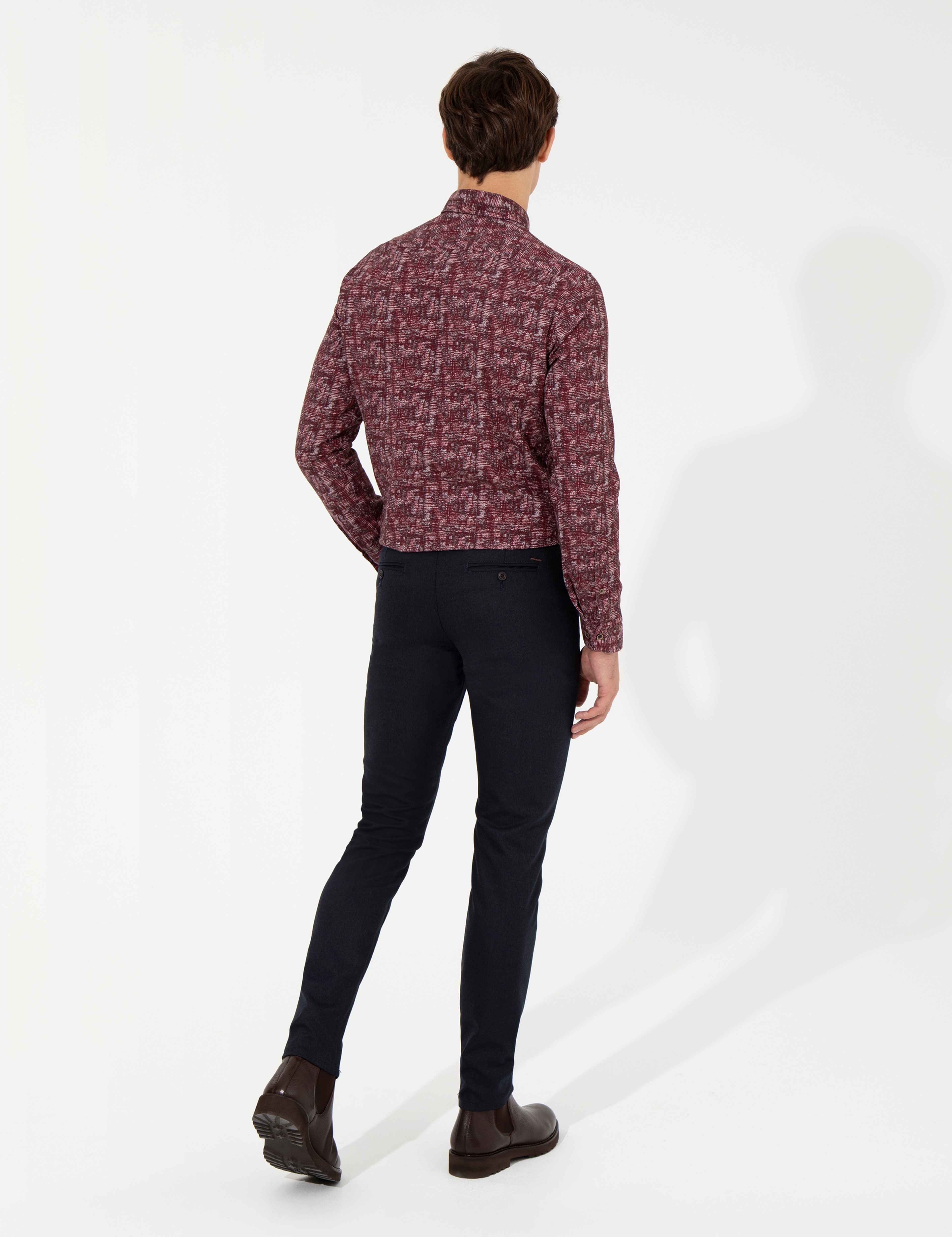 Lacivert Slim Fit Kanvas Pantolon - Image 4