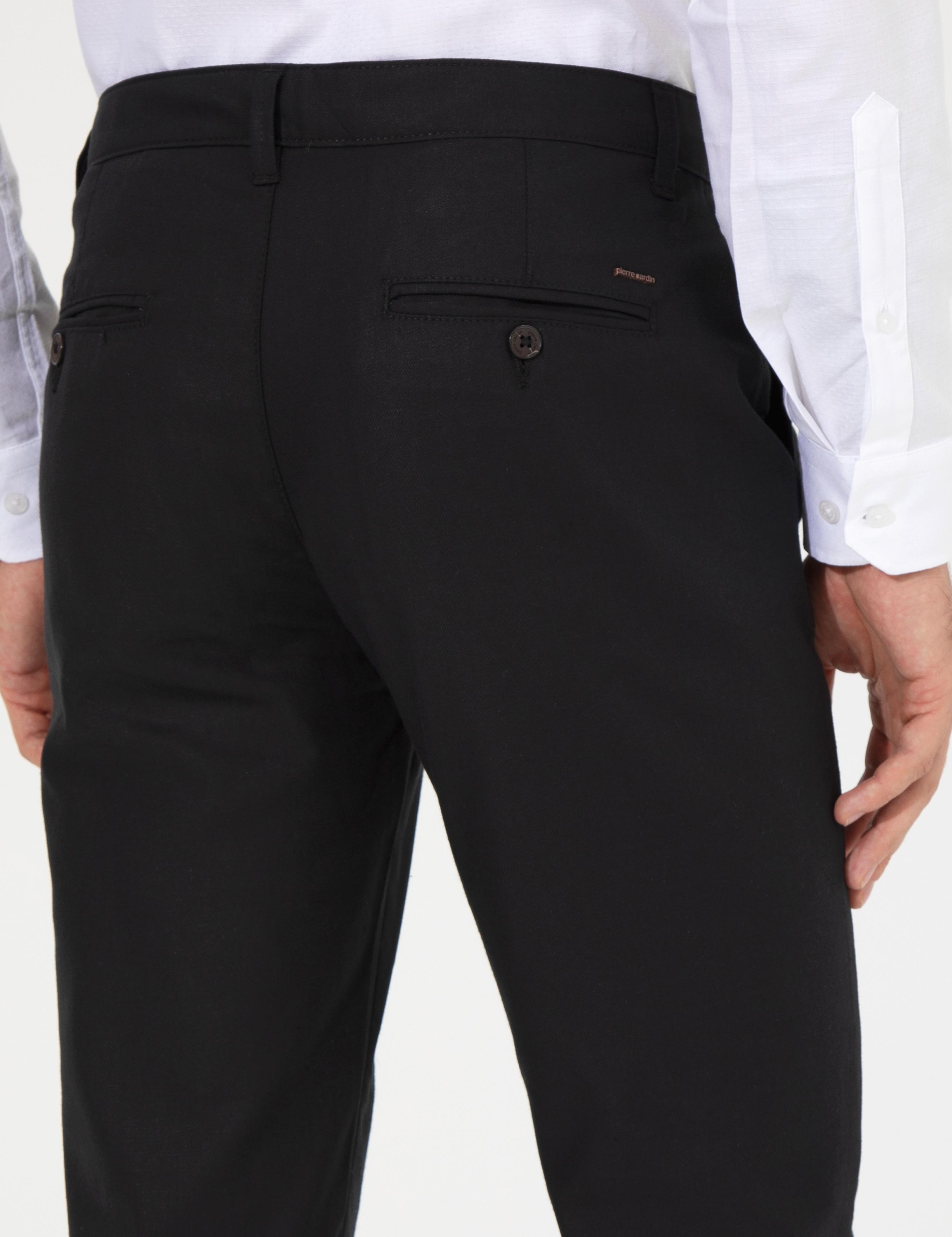 Siyah Slim Fit Kanvas Pantolon