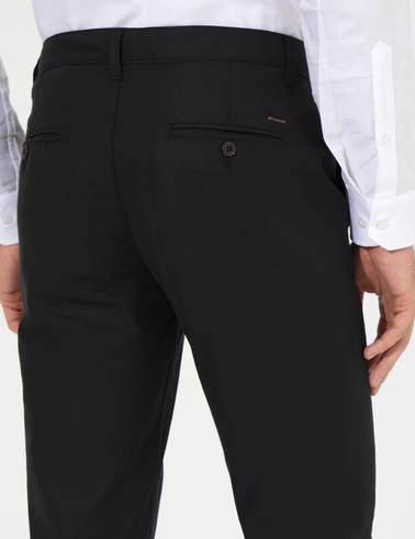 Siyah Slim Fit Kanvas Pantolon