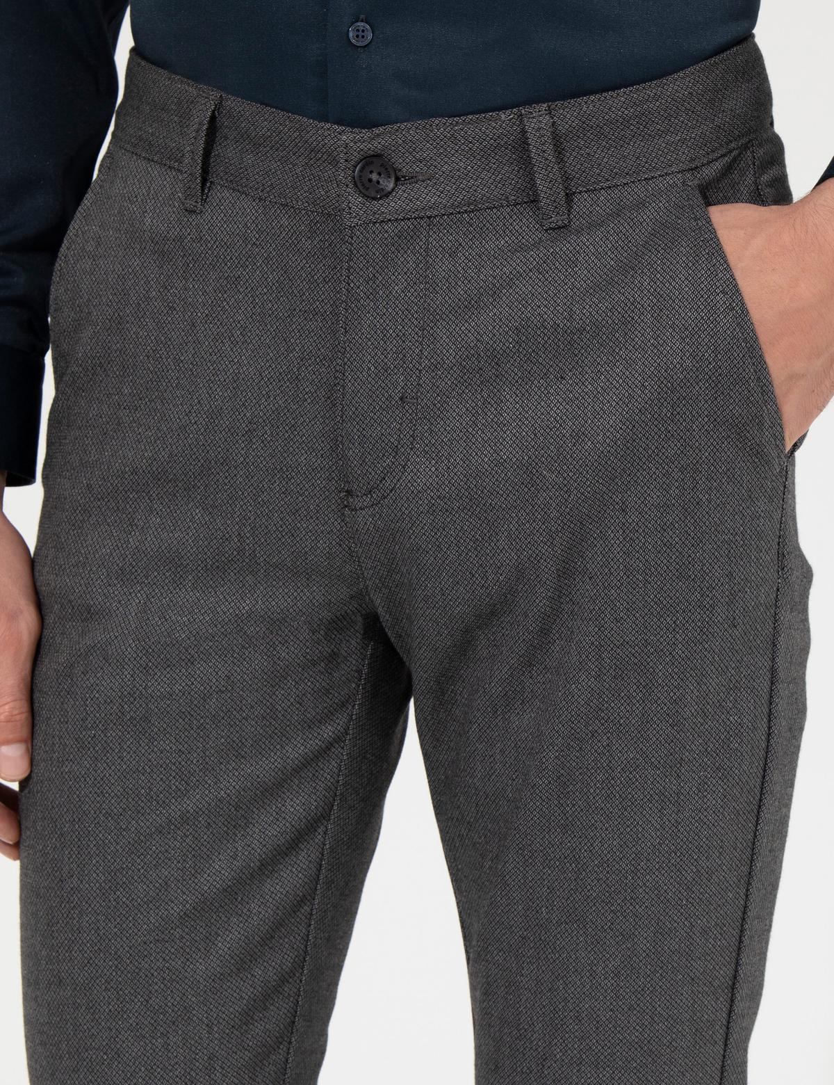 Antrasit Slim Fit Kanvas Pantolon - 50263190041