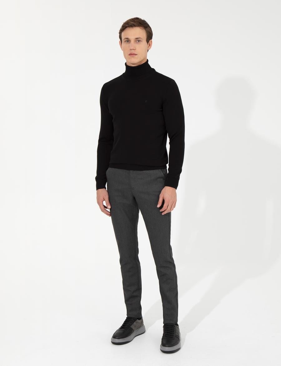 Siyah Slim Fit Chino Pantolon