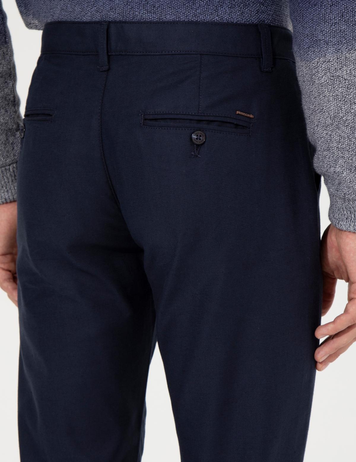 Lacivert Slim Fit Kanvas Pantolon - 50263250041