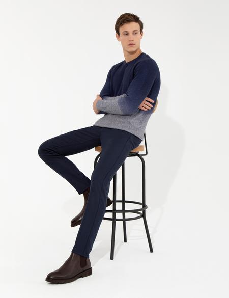 Lacivert Slim Fit Kanvas Pantolon - 50263250041