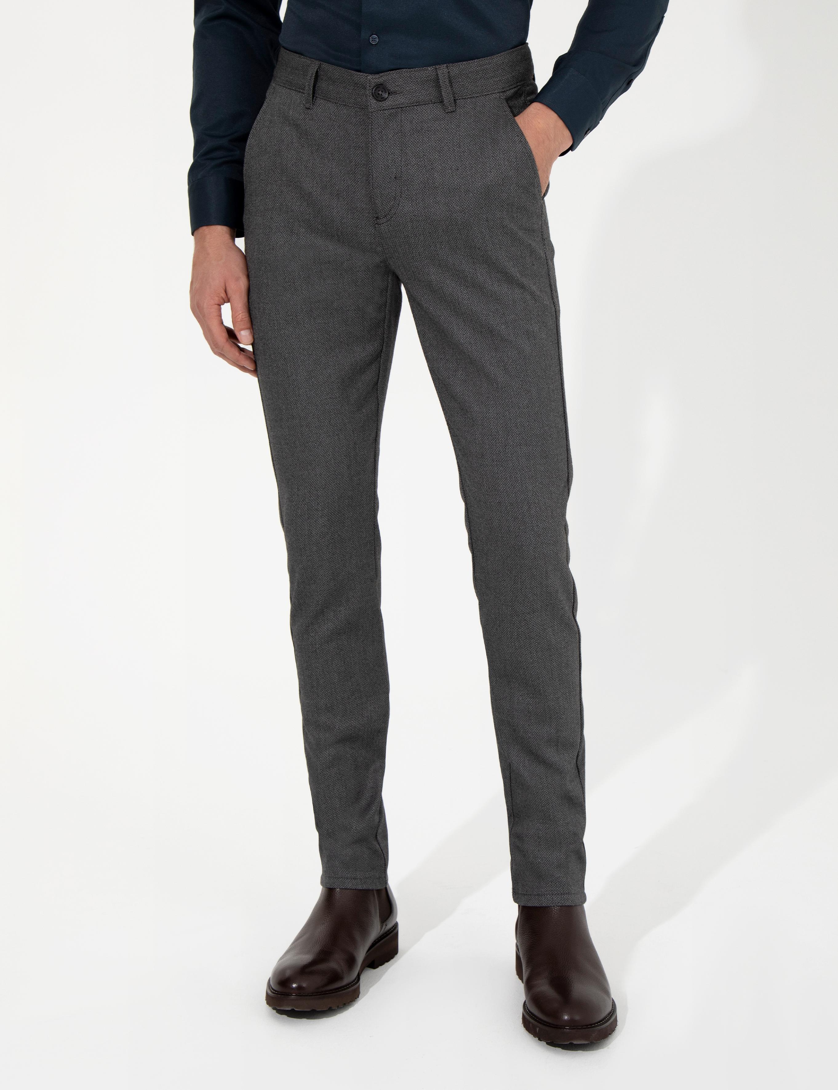 Antrasit Slim Fit Kanvas Pantolon