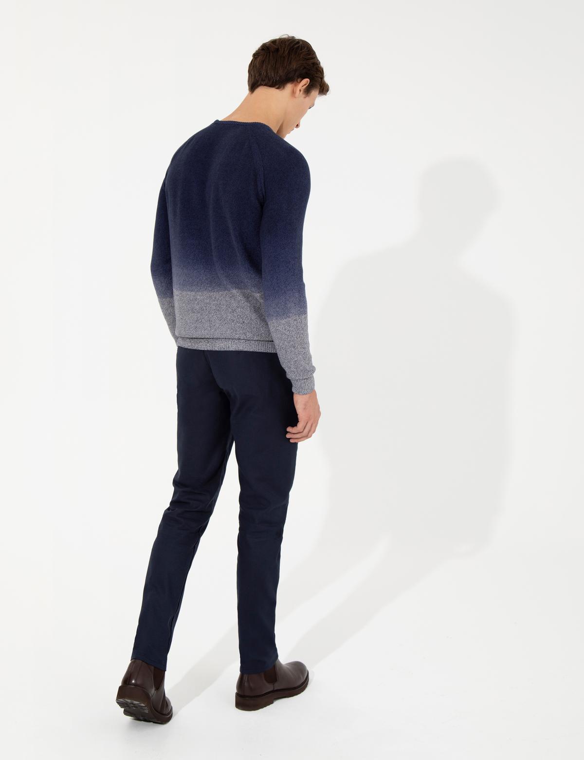 Lacivert Slim Fit Kanvas Pantolon - 50263250041