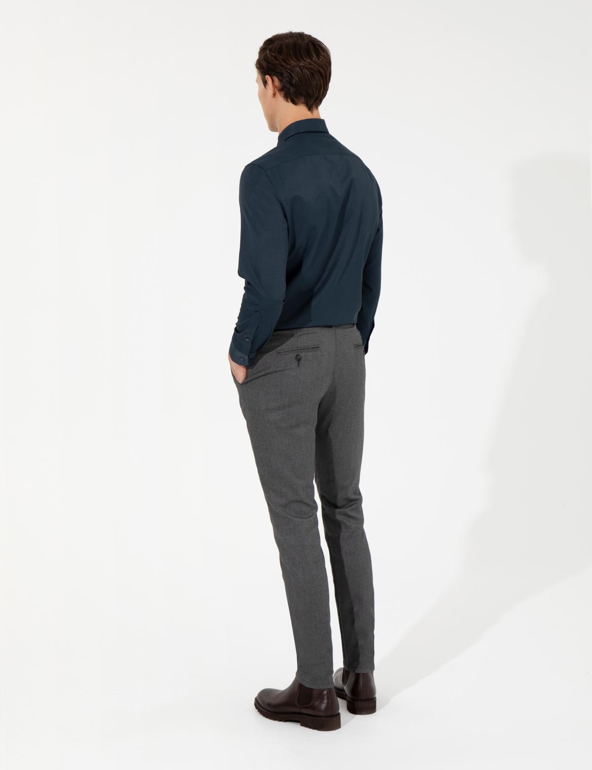 Antrasit Slim Fit Kanvas Pantolon - 50263190041