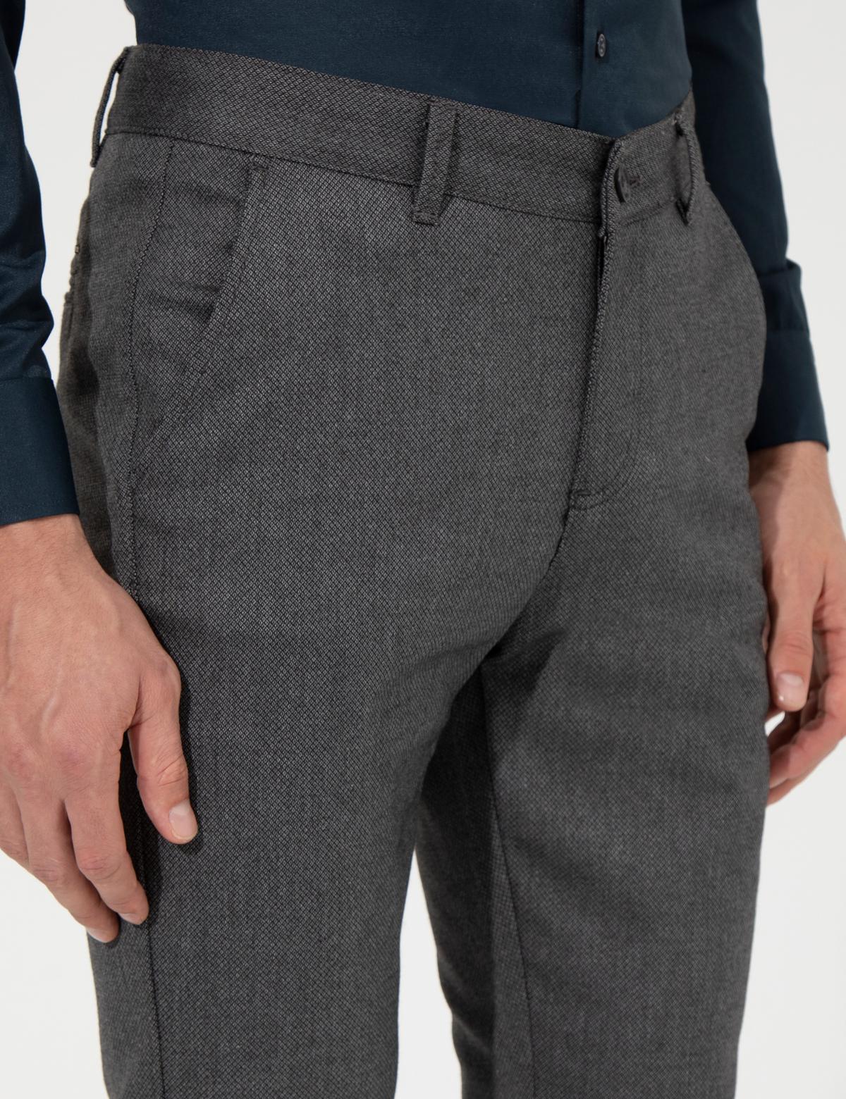 Antrasit Slim Fit Kanvas Pantolon - 50263190041