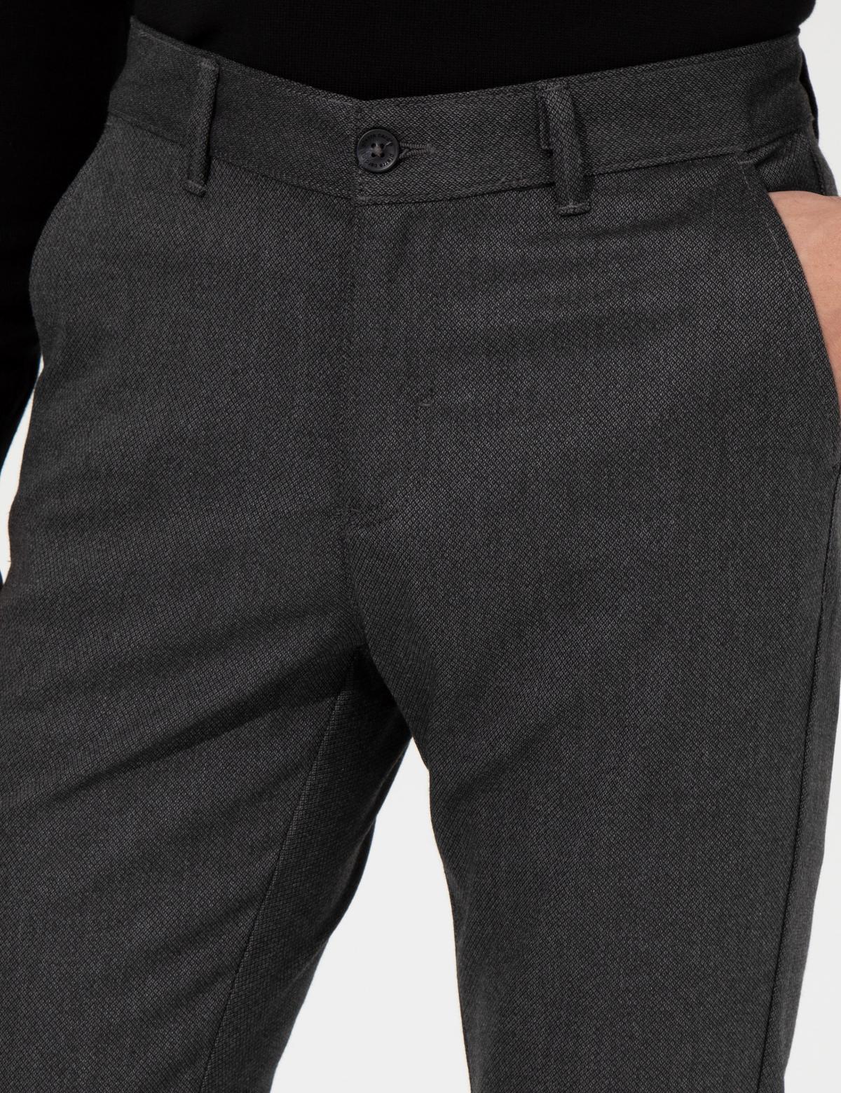 Siyah Slim Fit Kanvas Pantolon - 50263190125