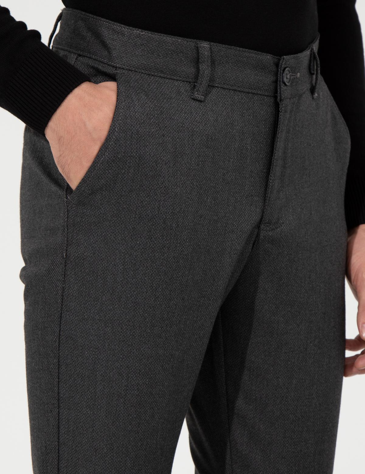 Siyah Slim Fit Kanvas Pantolon - 50263190125