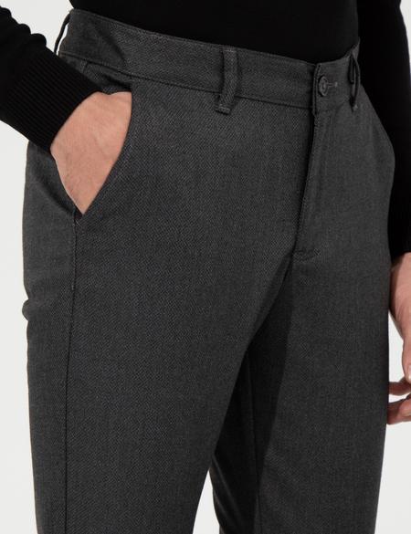 Siyah Slim Fit Kanvas Pantolon - 50263190125