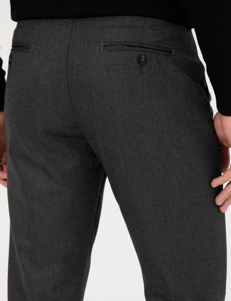 Siyah Slim Fit Kanvas Pantolon - 50263190125