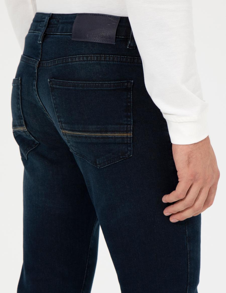 Lacivert Slim Fit Jean Pantolon