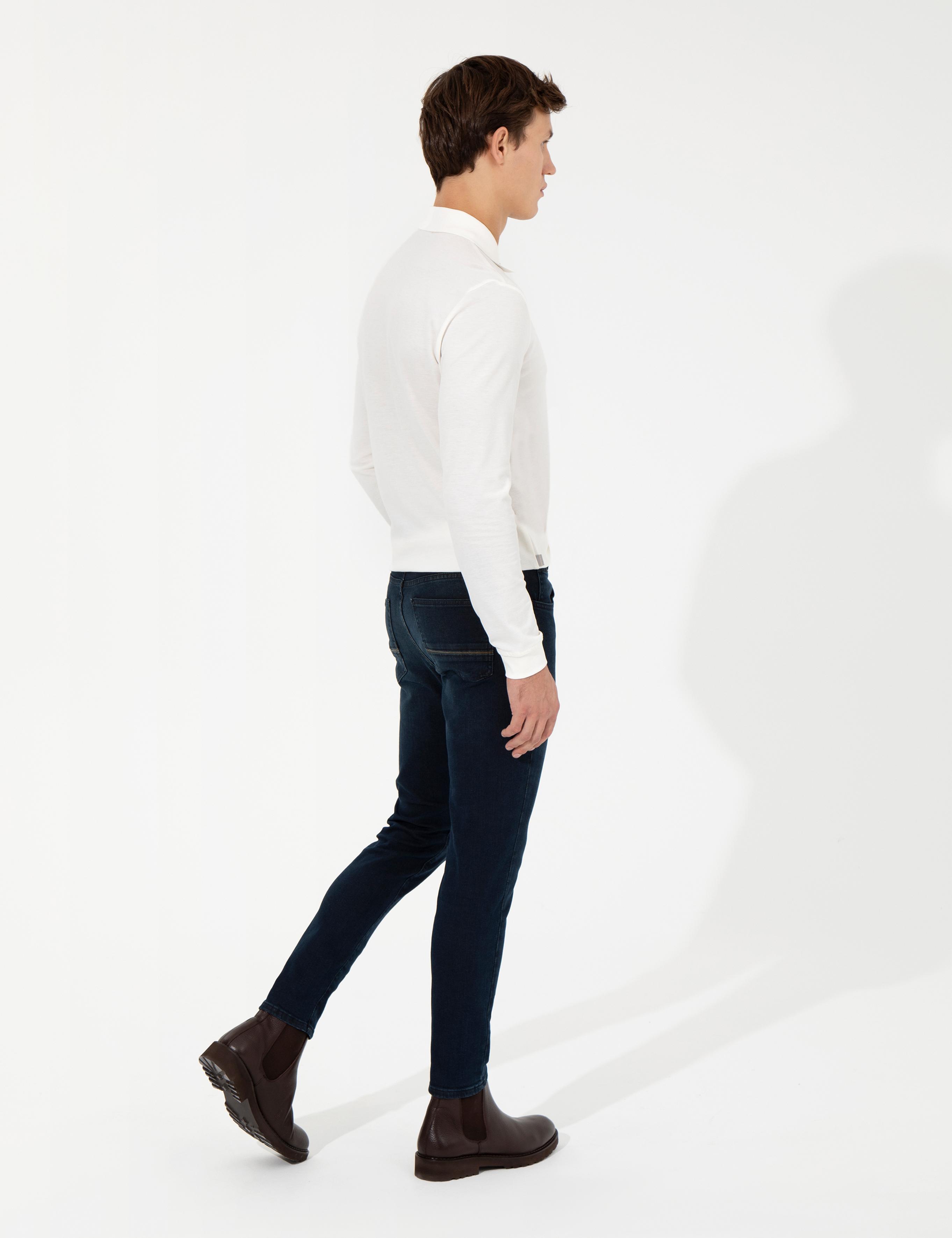 Lacivert Slim Fit Jean Pantolon