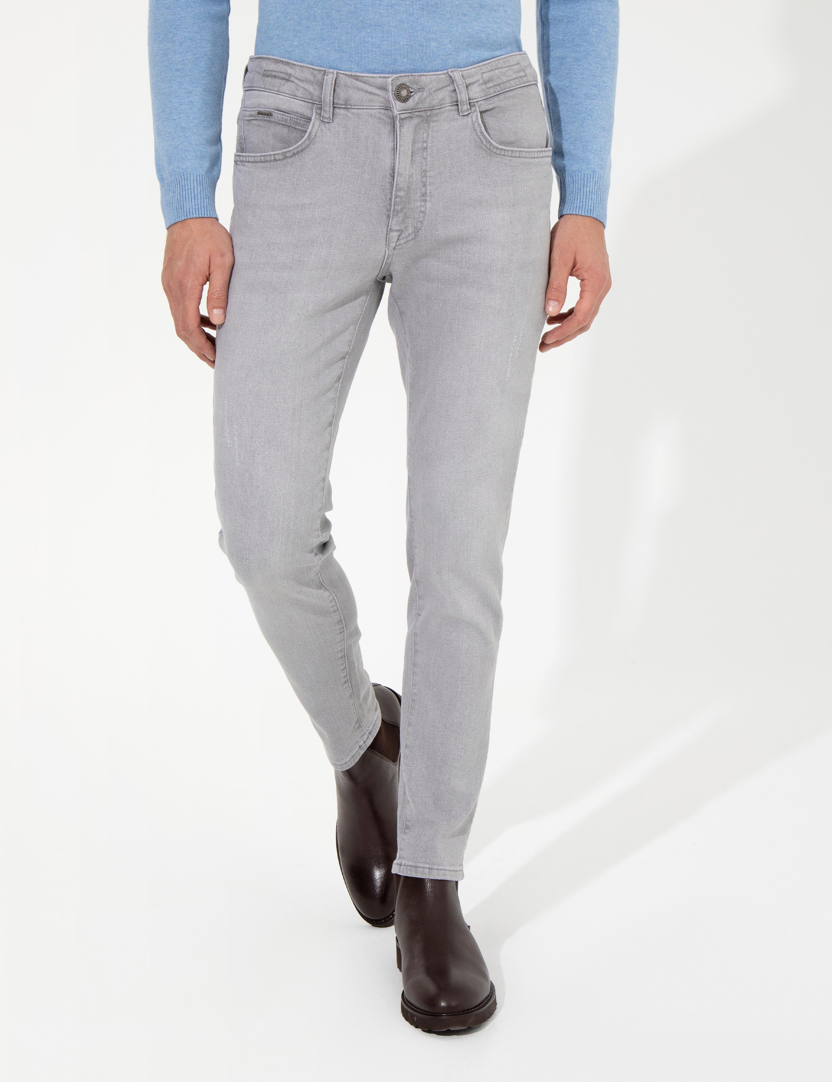 Açık Gri Slim Fit Jean Pantolon