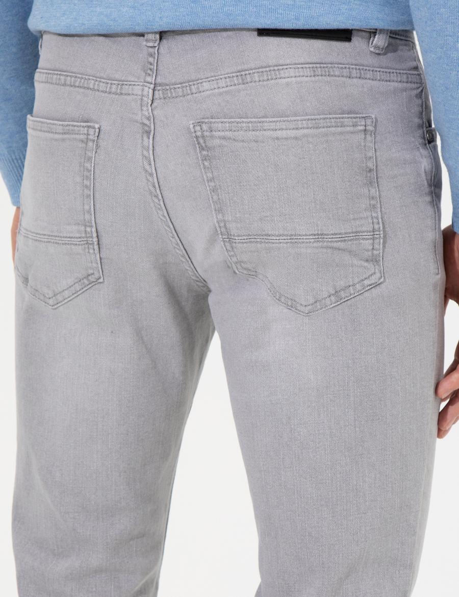 Açık Gri Slim Fit Jean Pantolon