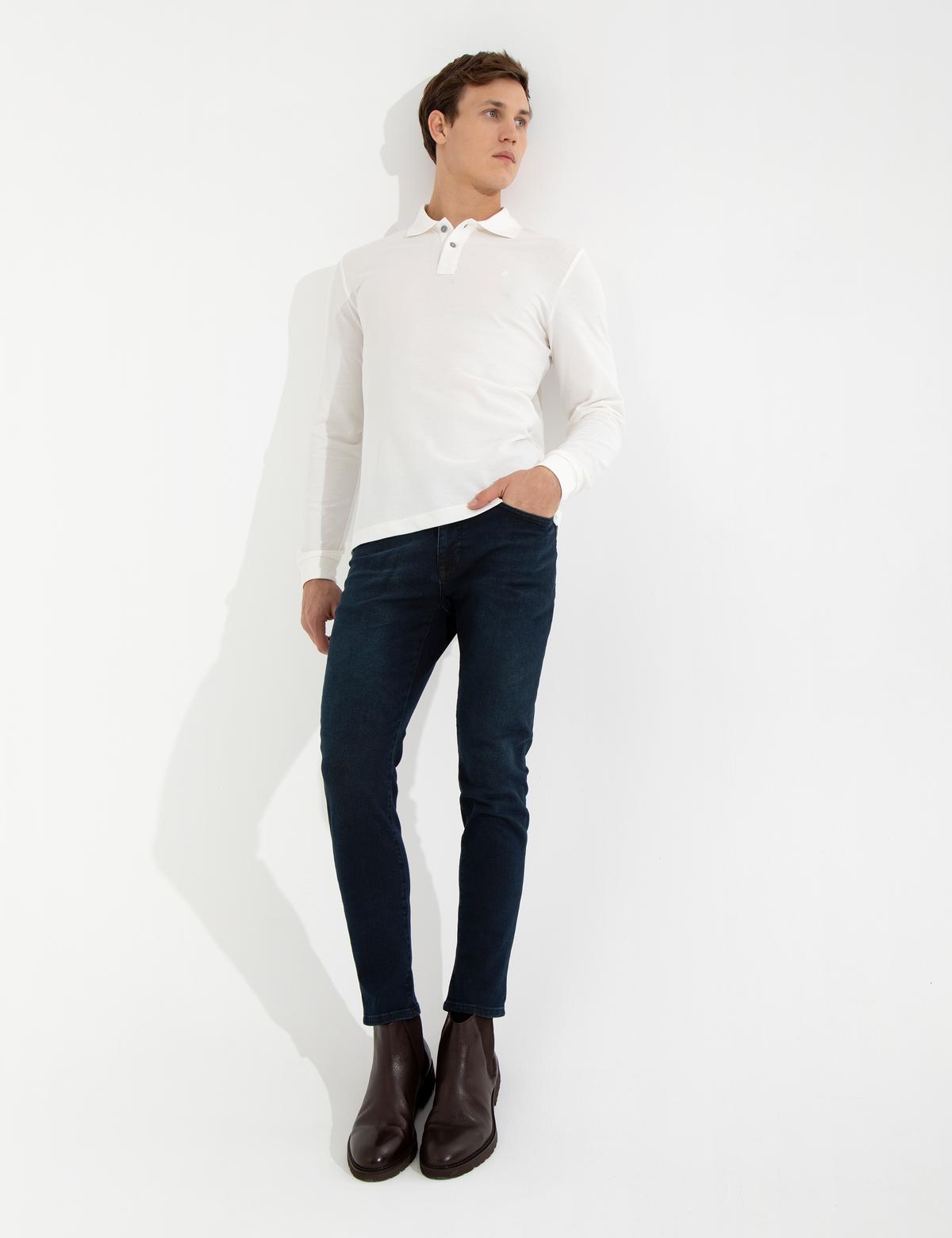 Lacivert Slim Fit Jean Pantolon