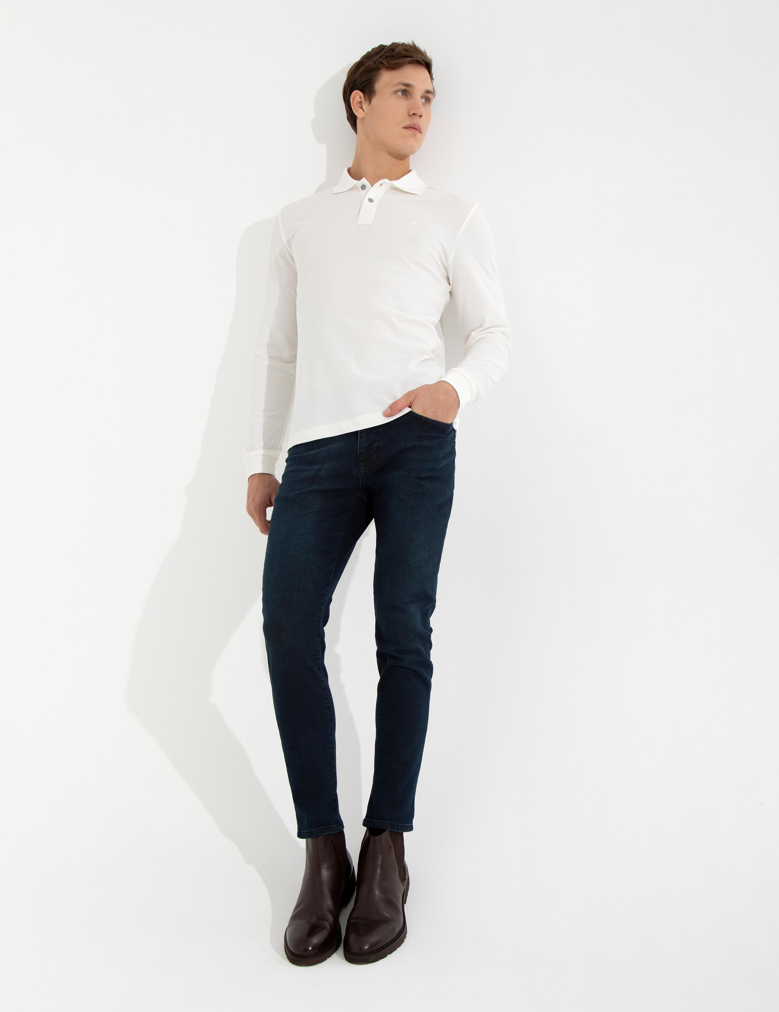 Lacivert Slim Fit Jean Pantolon