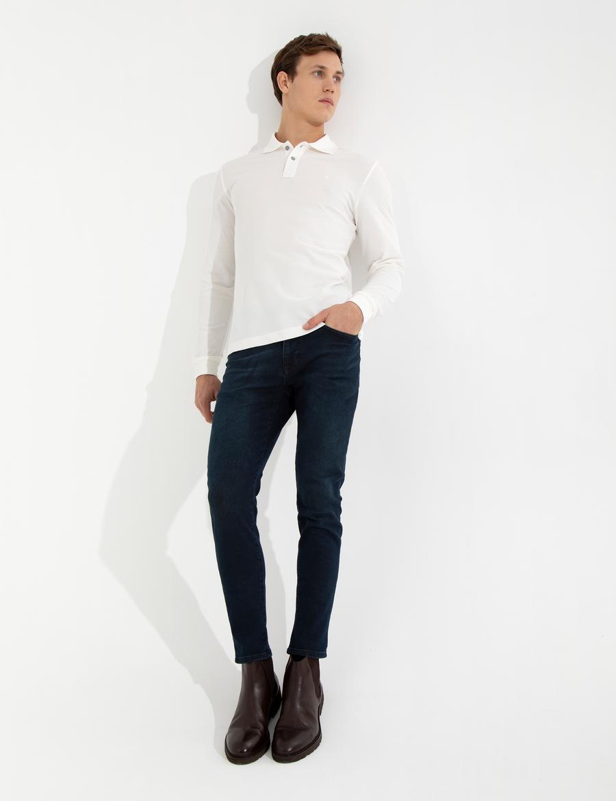 Lacivert Slim Fit Jean Pantolon
