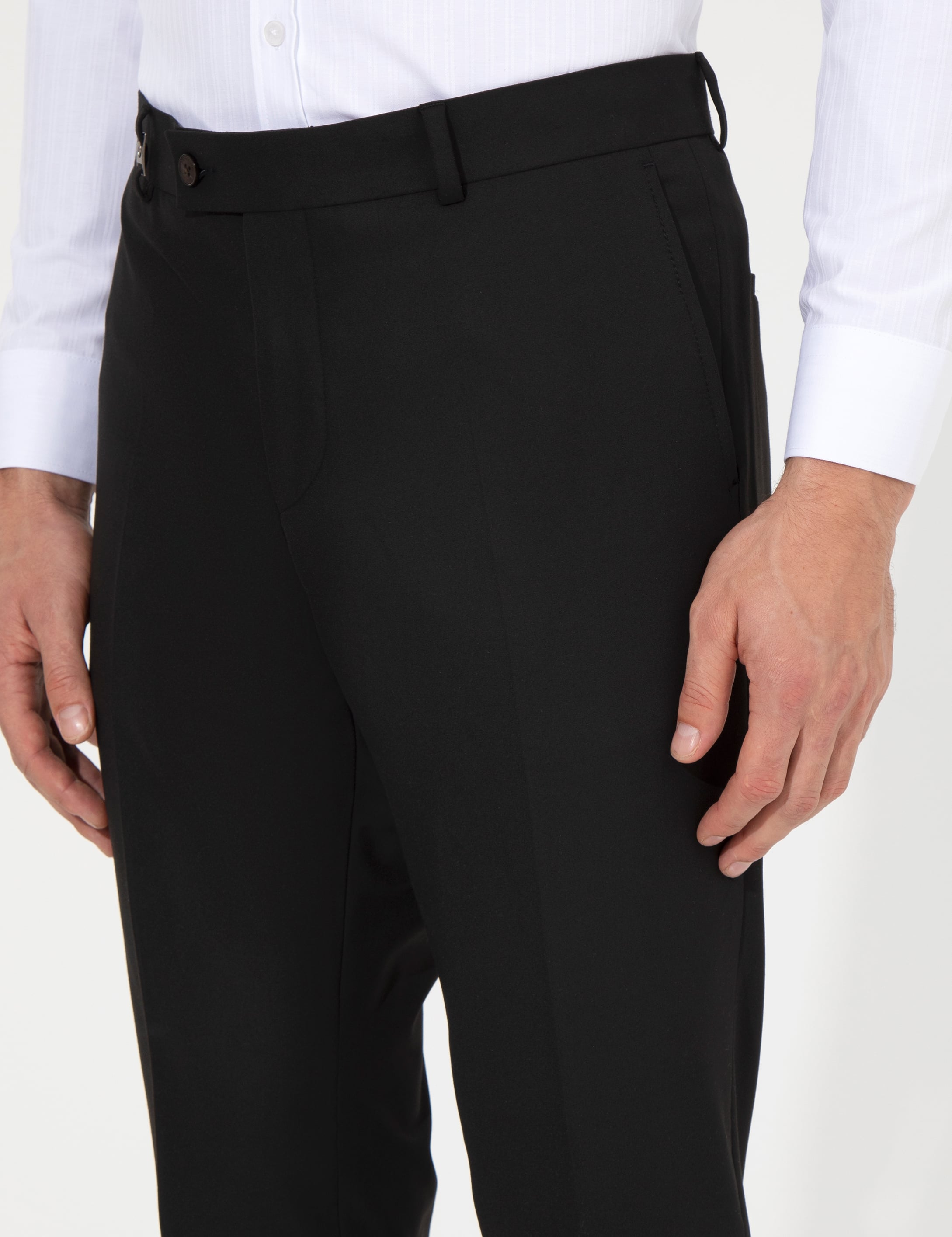Siyah Slim Fit Kumaş Pantolon - Image 6