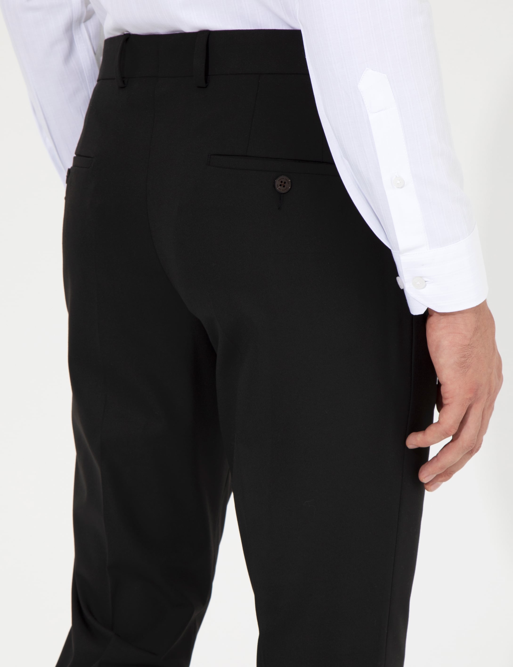 Siyah Slim Fit Kumaş Pantolon - Image 7