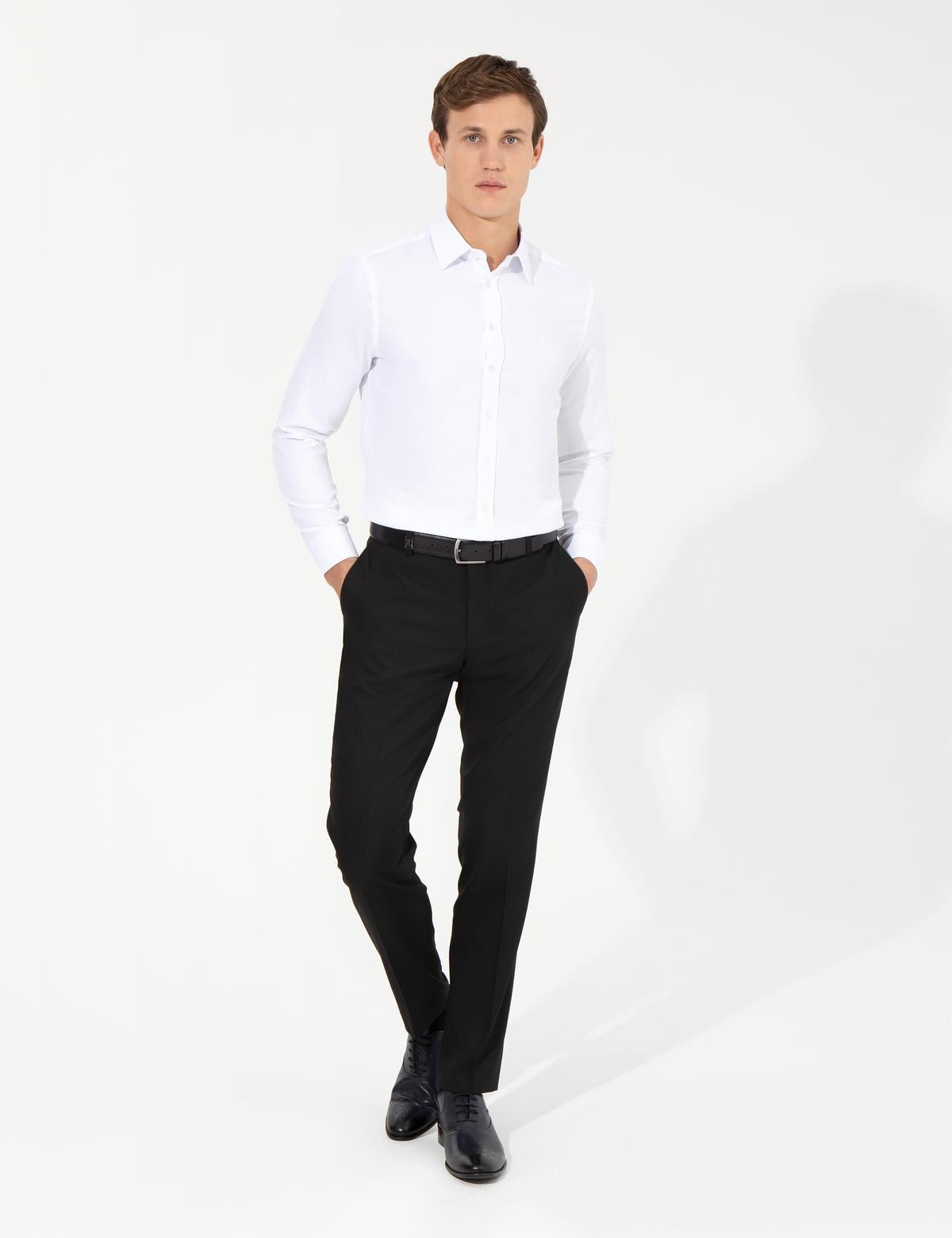 Siyah Slim Fit Kumaş Pantolon