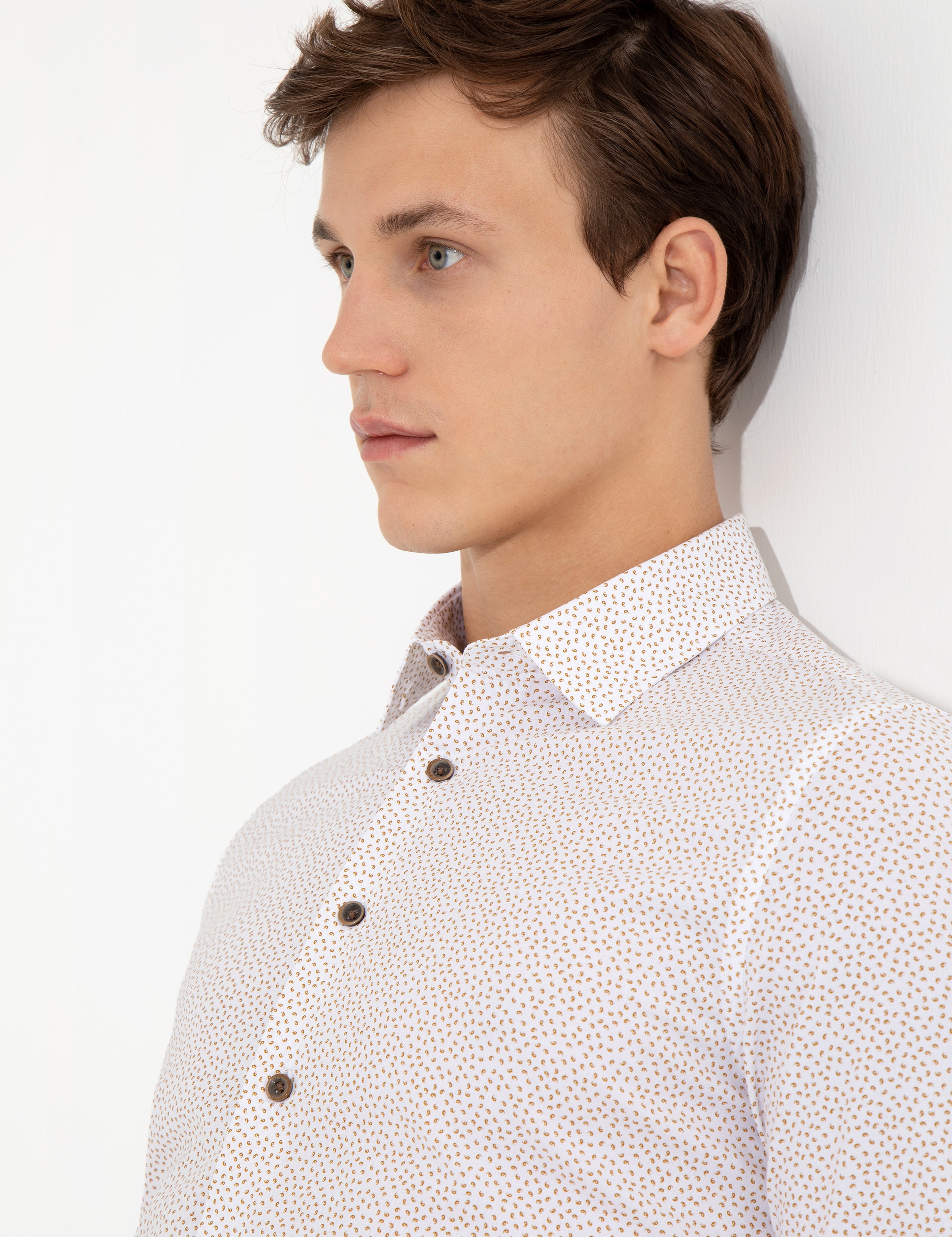 Kahverengi Ex. Slim Fit Uzun Kollu Gömlek - Image 2