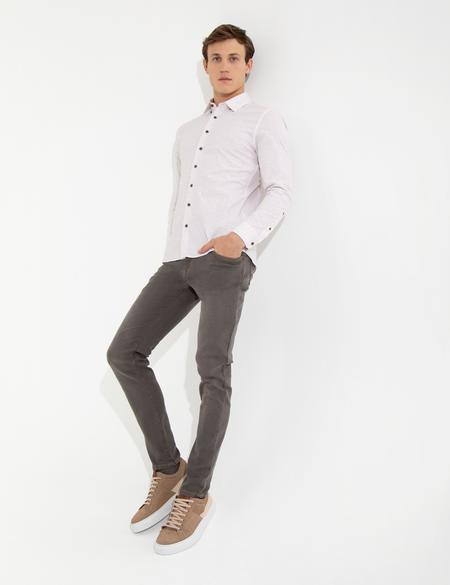 Kahverengi Ex. Slim Fit Uzun Kollu Gömlek - 50259551043
