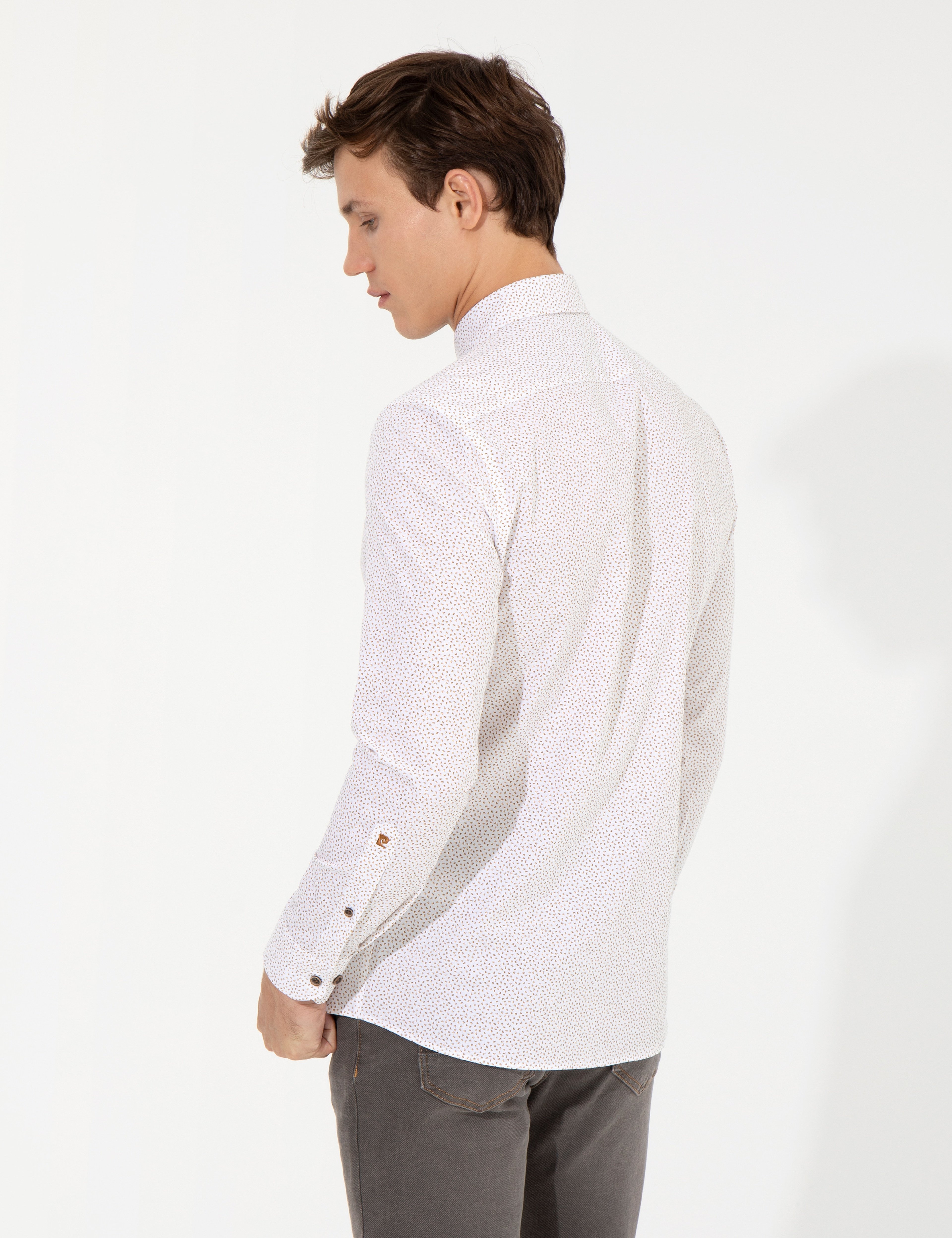 Kahverengi Ex. Slim Fit Uzun Kollu Gömlek - Image 5