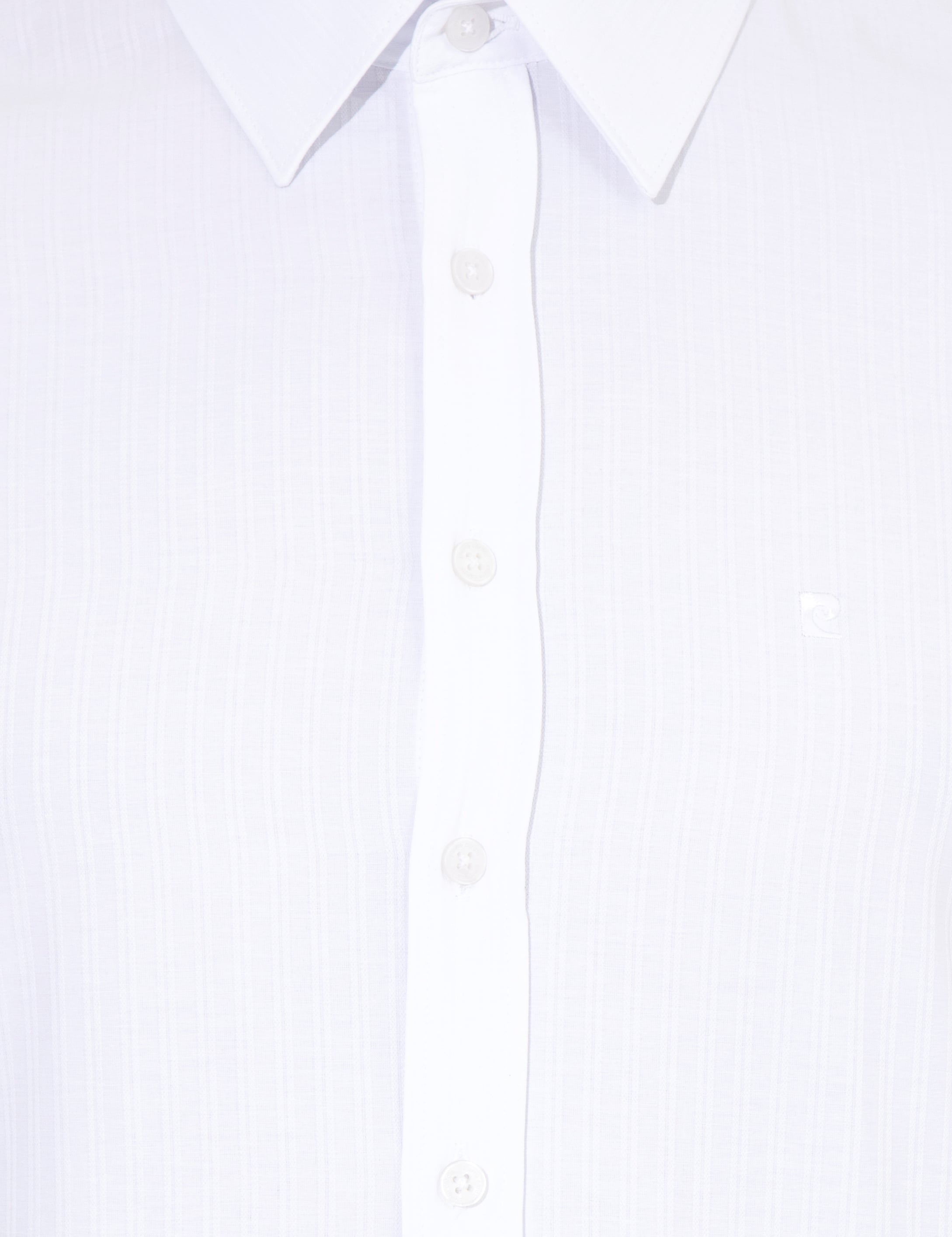 Beyaz Slim Fit Armürlü Klasik Gömlek
