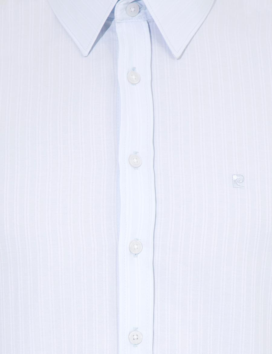 Açık Mavi Slim Fit Armürlü Gömlek