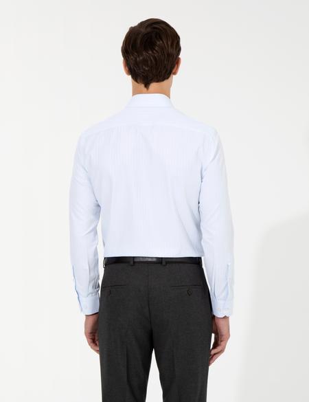 Açık Mavi Slim Fit Armürlü Gömlek - 50260312016