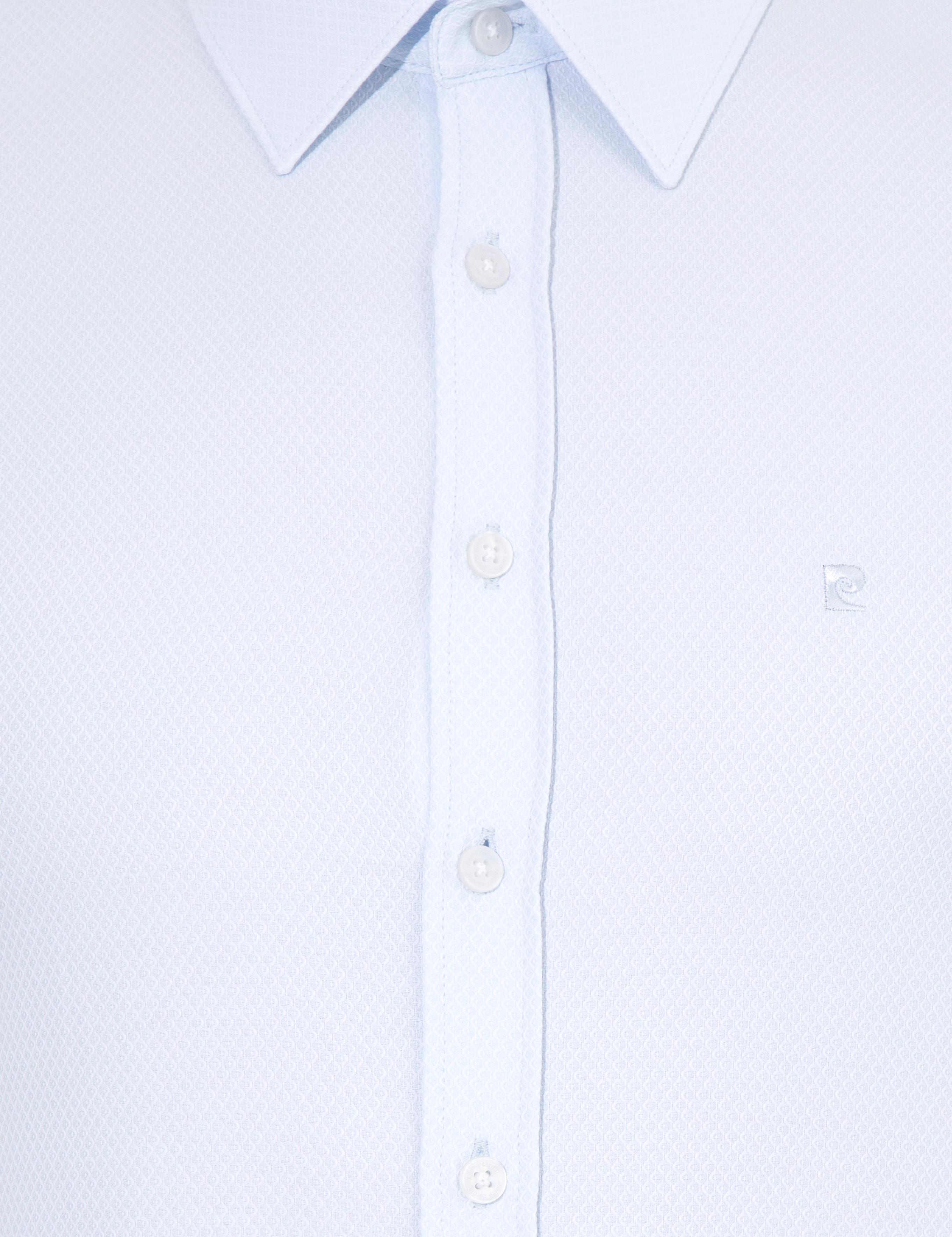 Açık Mavi Slim Fit Armürlü Uzun Kollu Gömlek