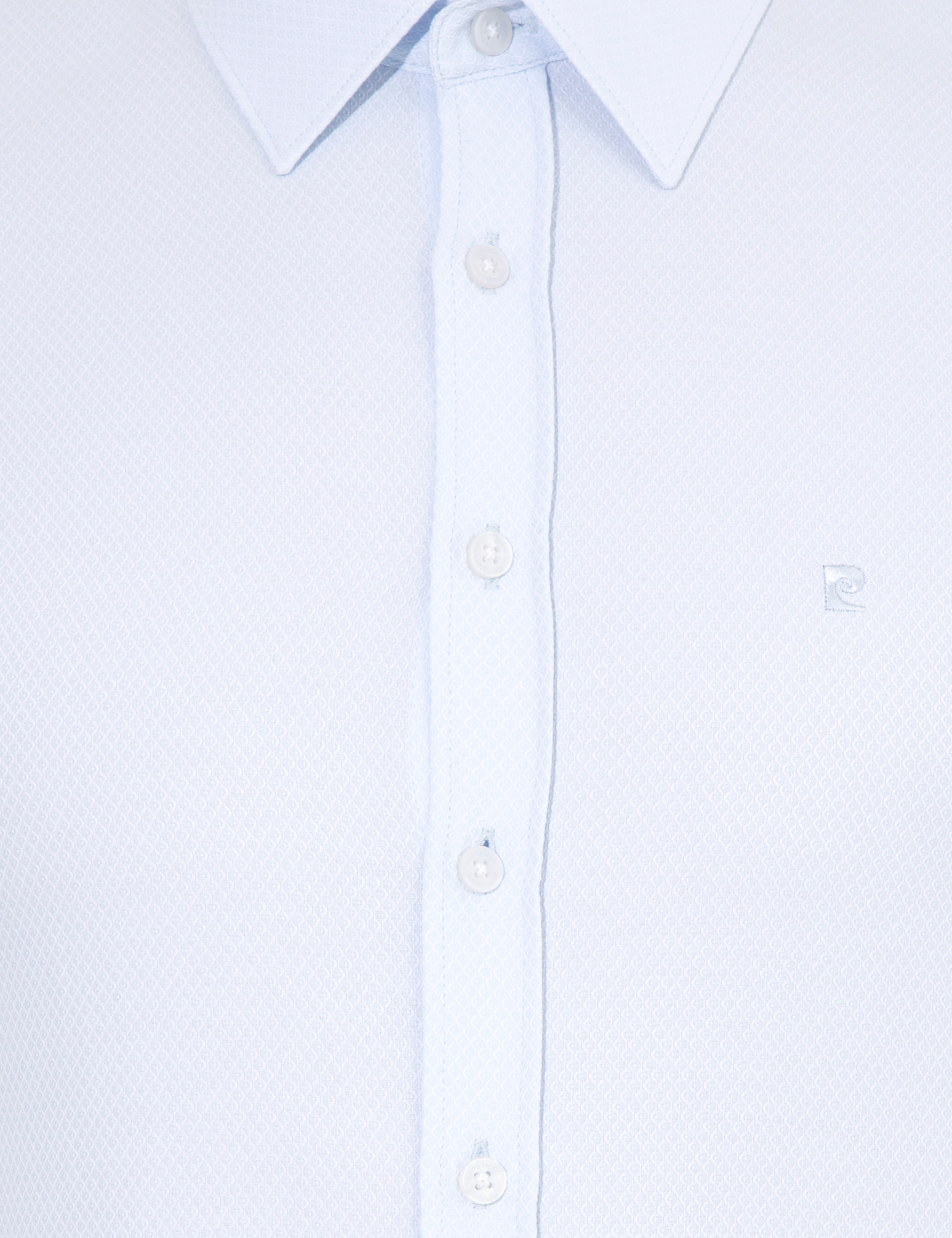 Açık Mavi Slim Fit Armürlü Uzun Kollu Gömlek