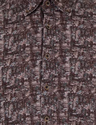 Kahverengi Slim Fit Uzun Kollu Gömlek