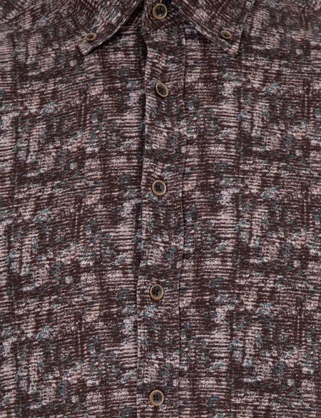 Kahverengi Slim Fit Uzun Kollu Gömlek - 50259524008