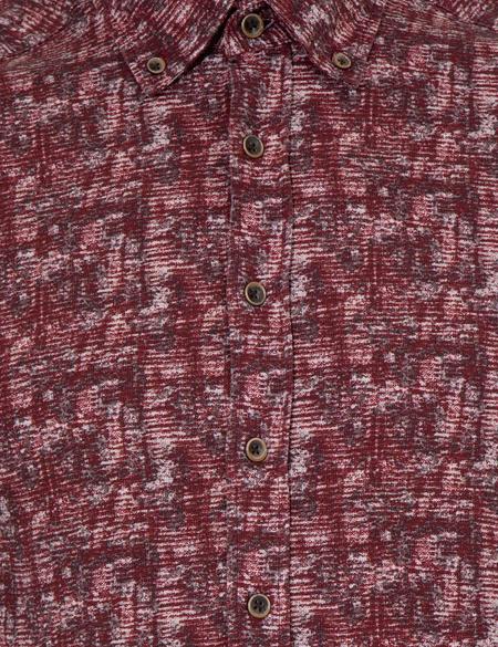 Bordo Slim Fit Uzun Kollu Gömlek - 50259524023