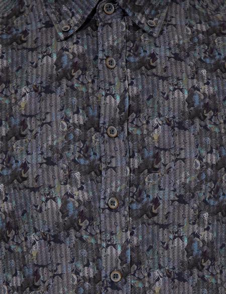 Yeşil Slim Fit Uzun Kollu Gömlek - 50259523009