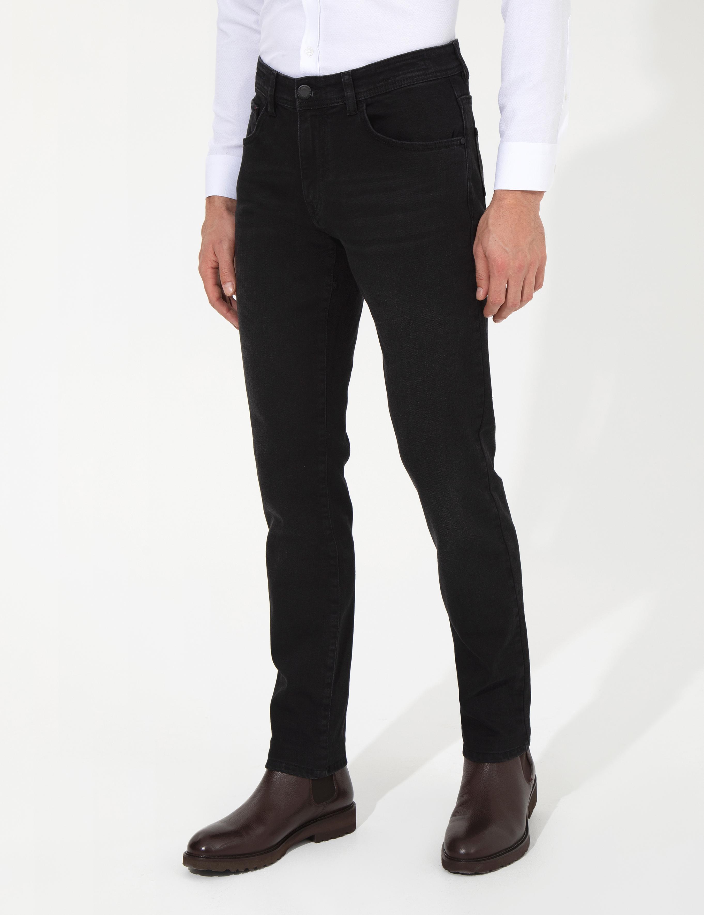 Siyah Straight Fit Jean Pantolon