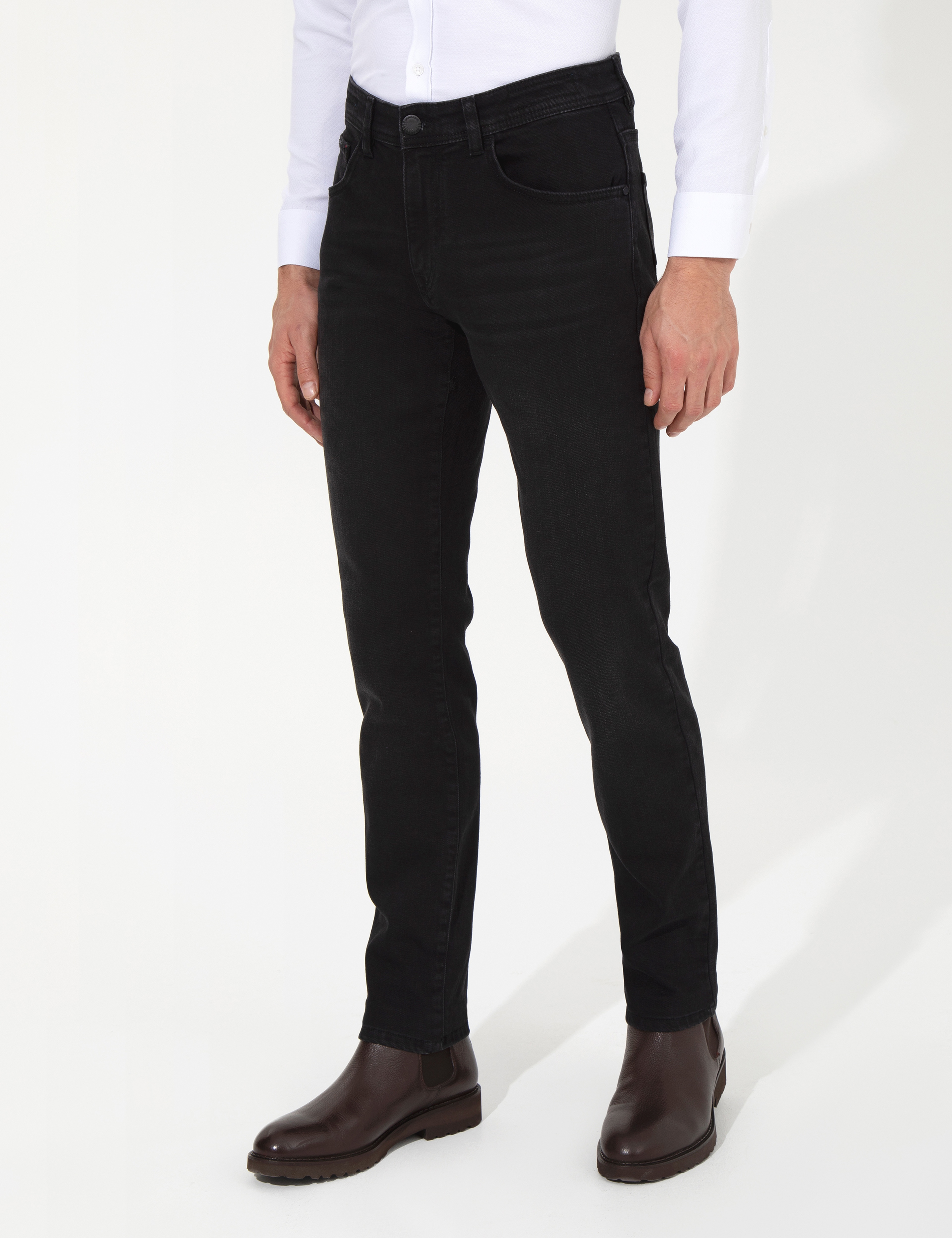 Siyah Straight Fit Jean Pantolon - Image 2
