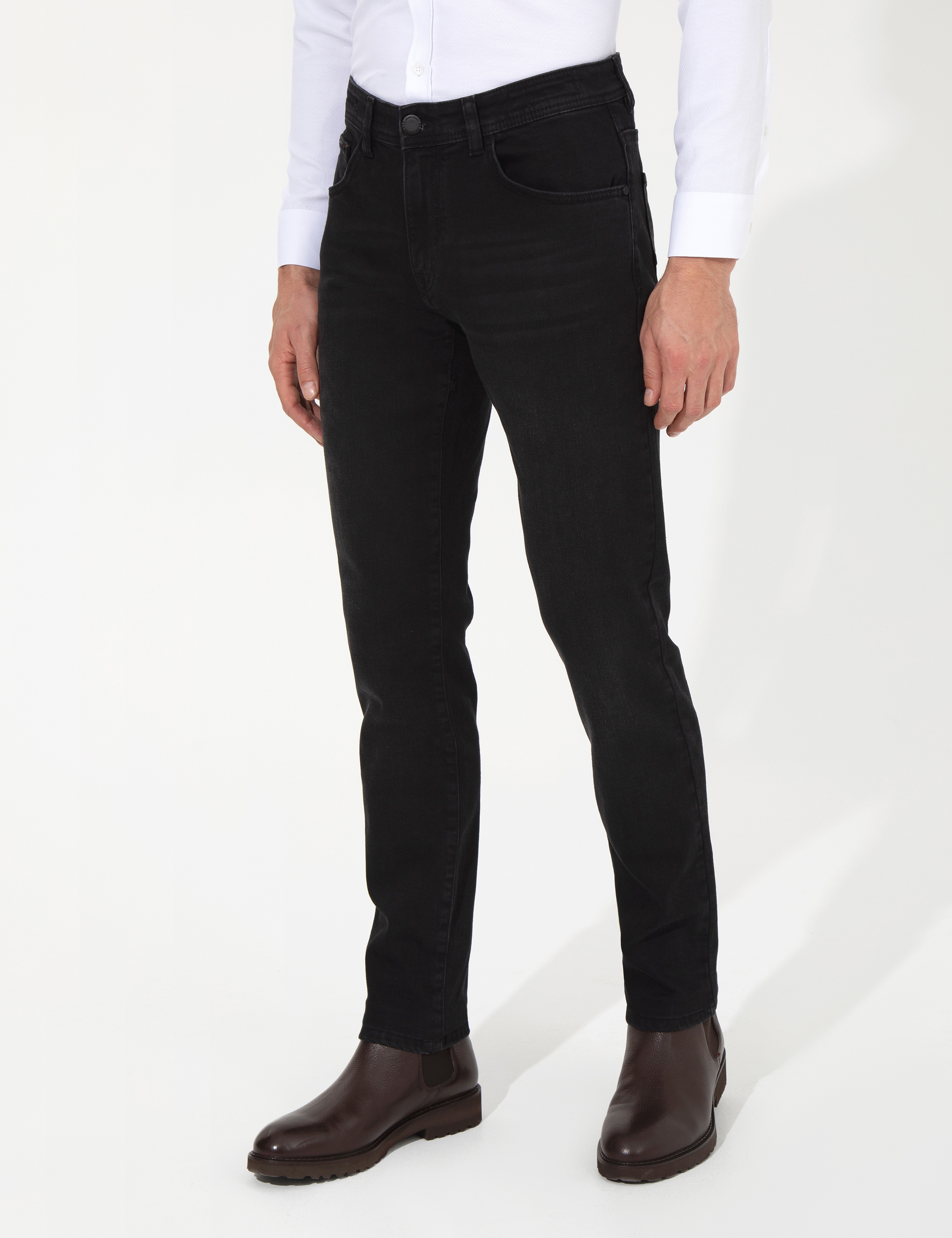 Siyah Straight Fit Jean Pantolon