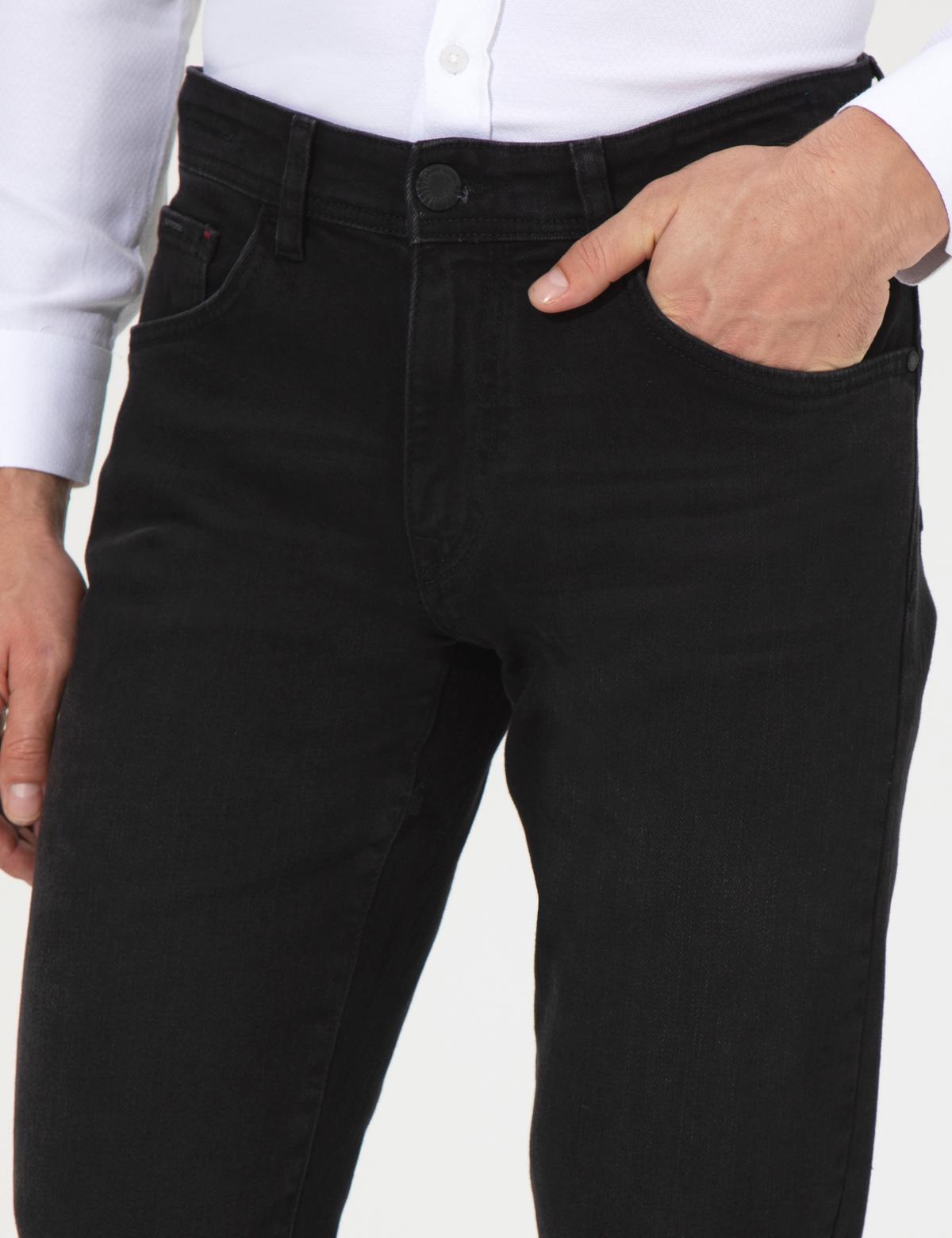 Siyah Straight Fit Jean Pantolon - 50259670080