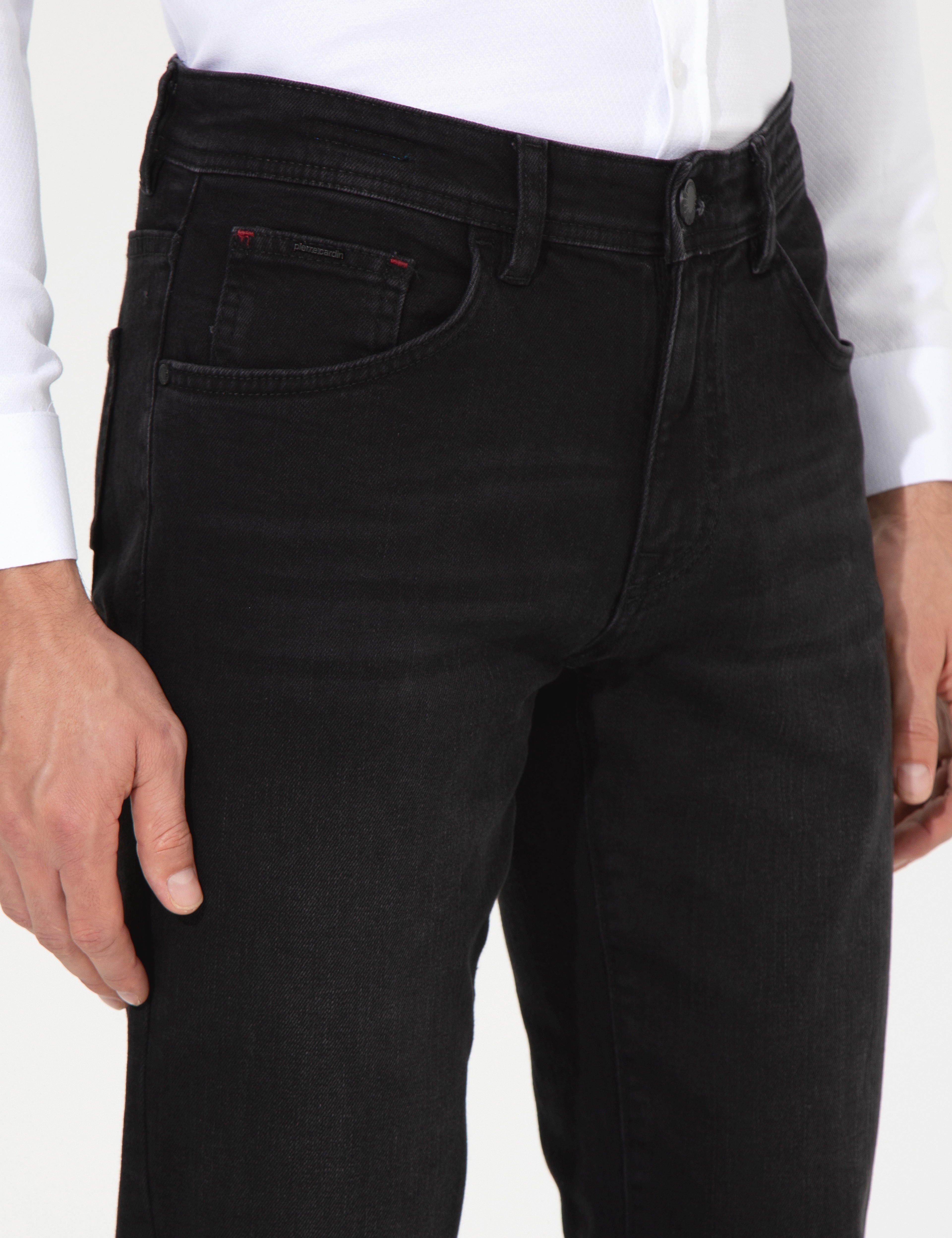 Siyah Straight Fit Jean Pantolon