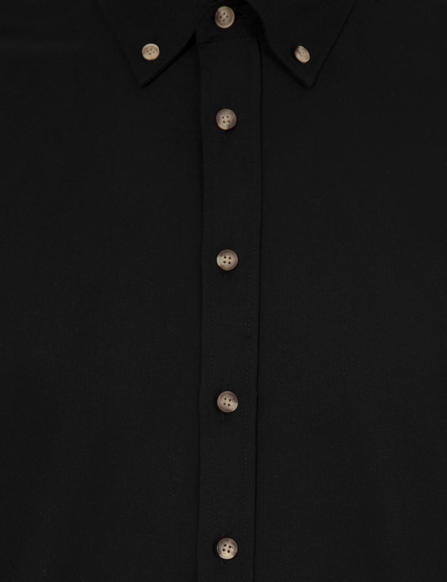 Siyah Regular Fit Uzun Kollu Gömlek
