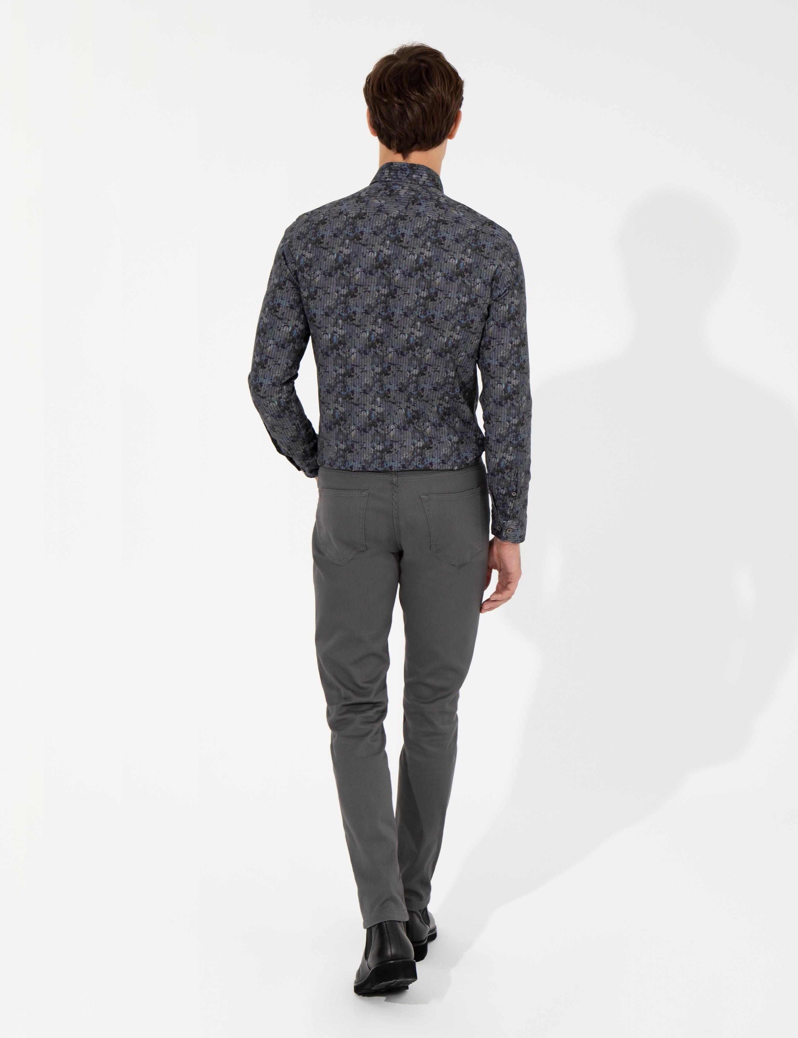 Koyu Gri Slim Fit Kanvas Pantolon