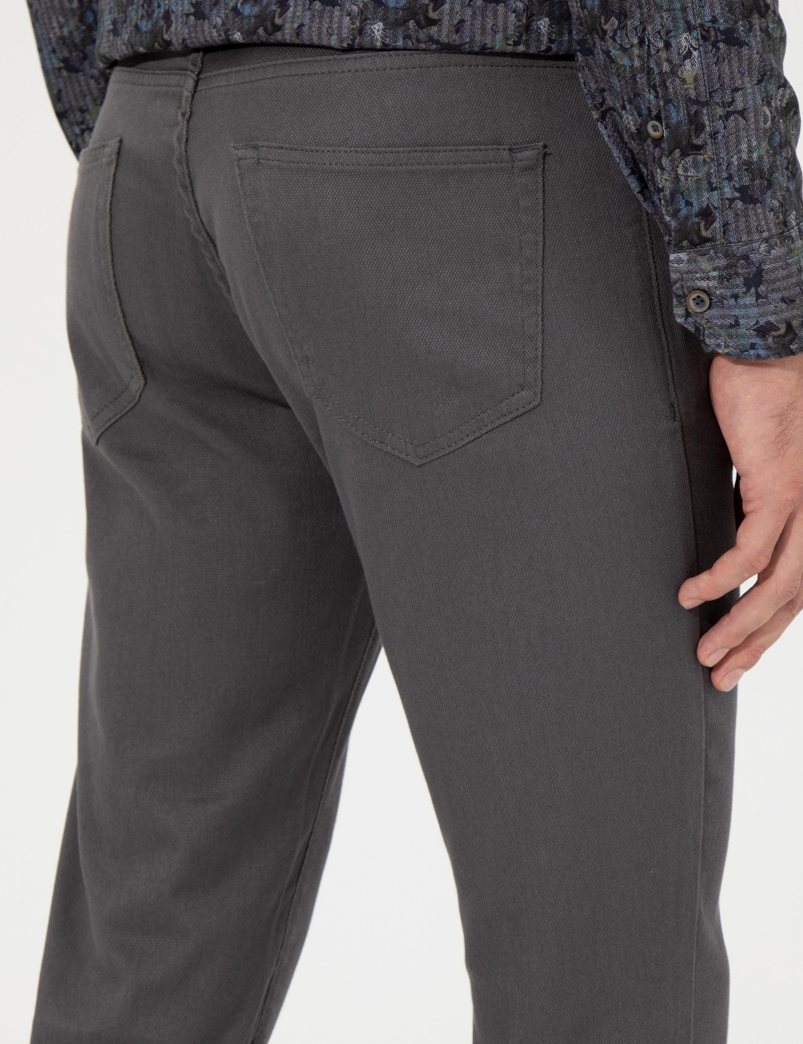 Koyu Gri Slim Fit Kanvas Pantolon