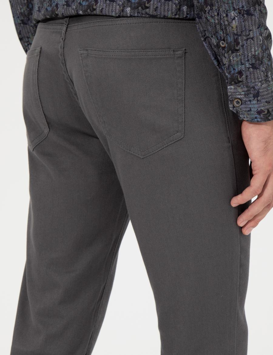 Koyu Gri Slim Fit Kanvas Pantolon